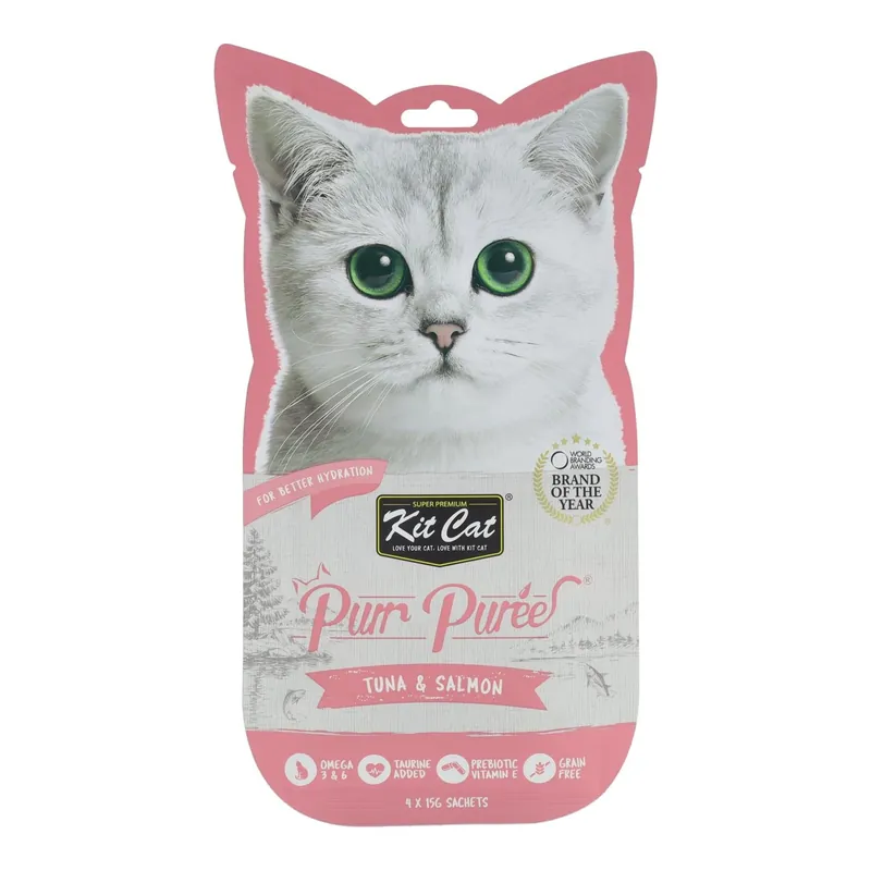 Kit Cat PurrPuree - Atún y Salmón 60 g Snack cremoso para gatos Oferta