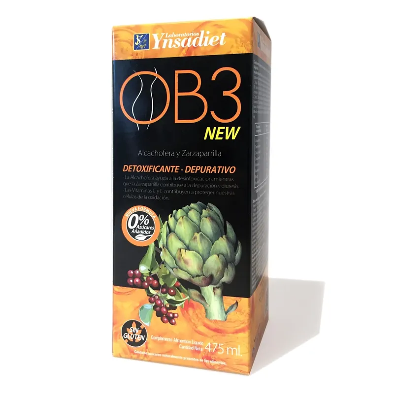 Máxima Calidad OB3 jarabe drenante sin azucares Ynsadiet 475 ml 475 ml