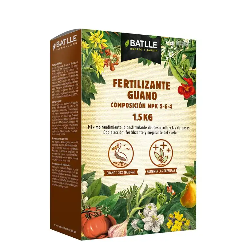 Fertilizante Guano Sólido Batlle 1,5 Kg Descuento