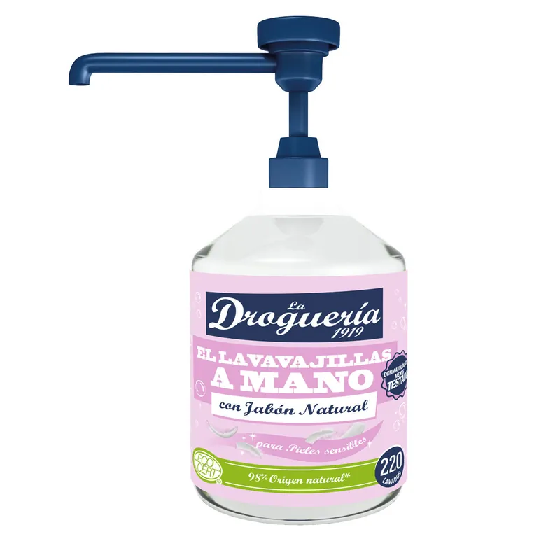 Lavavajillas a mano diluido con jabón natural dosificador para pieles sensibles LA DROGUERIA 1919 500 ml Descuento