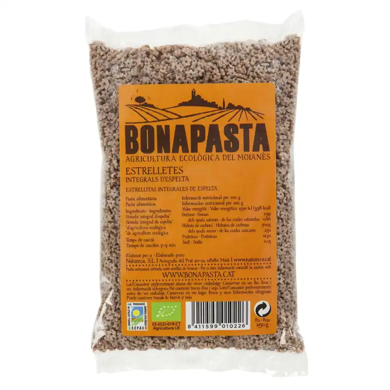 Súper Precio Estrellitas Integrales de Espelta Bio Bonapasta 250 gr