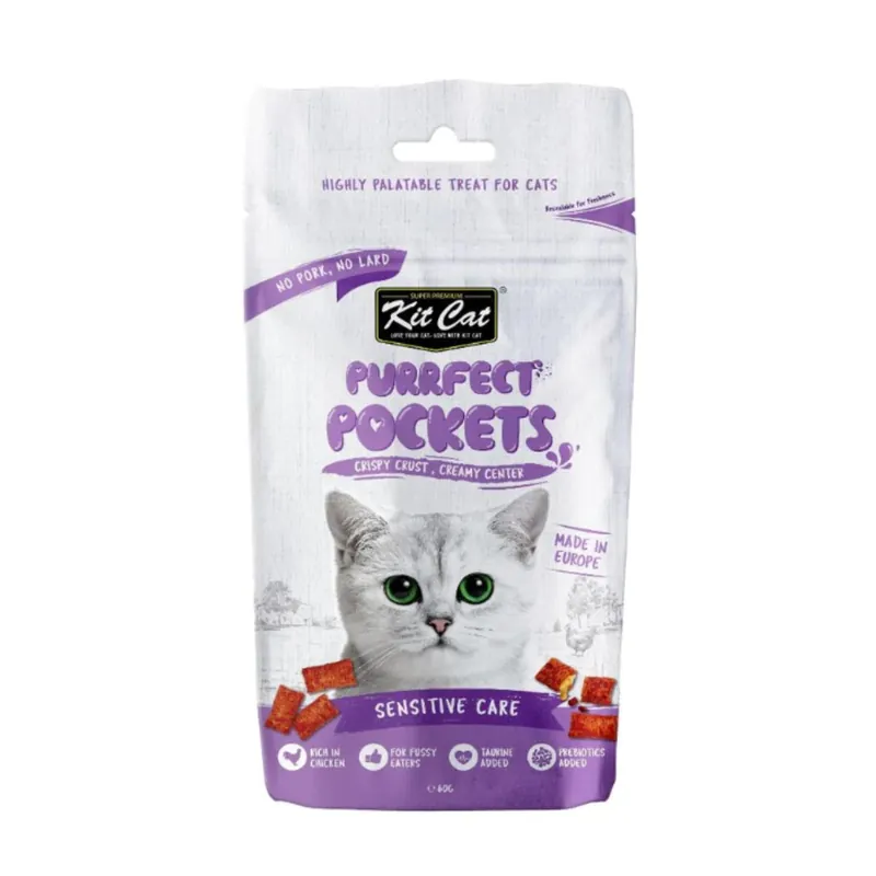 Compra Hoy Kit Cat Purrfect Pockets - Sensitive Care 60 g Snack funcional para gatos