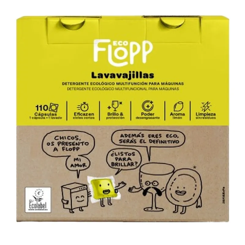 Exclusivo Lavavajillas en gel FLOPP ECOPACK 110 cápsulas