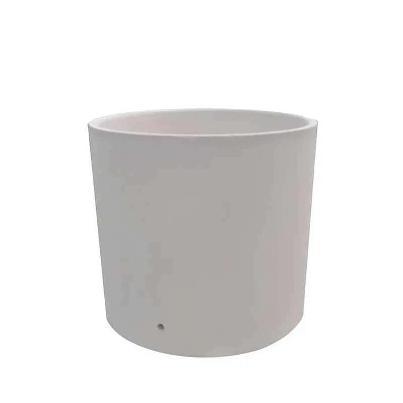 Jardinera Redonda Euclid Liso Blanco Tuozi Ø54 x 54h Artesanal