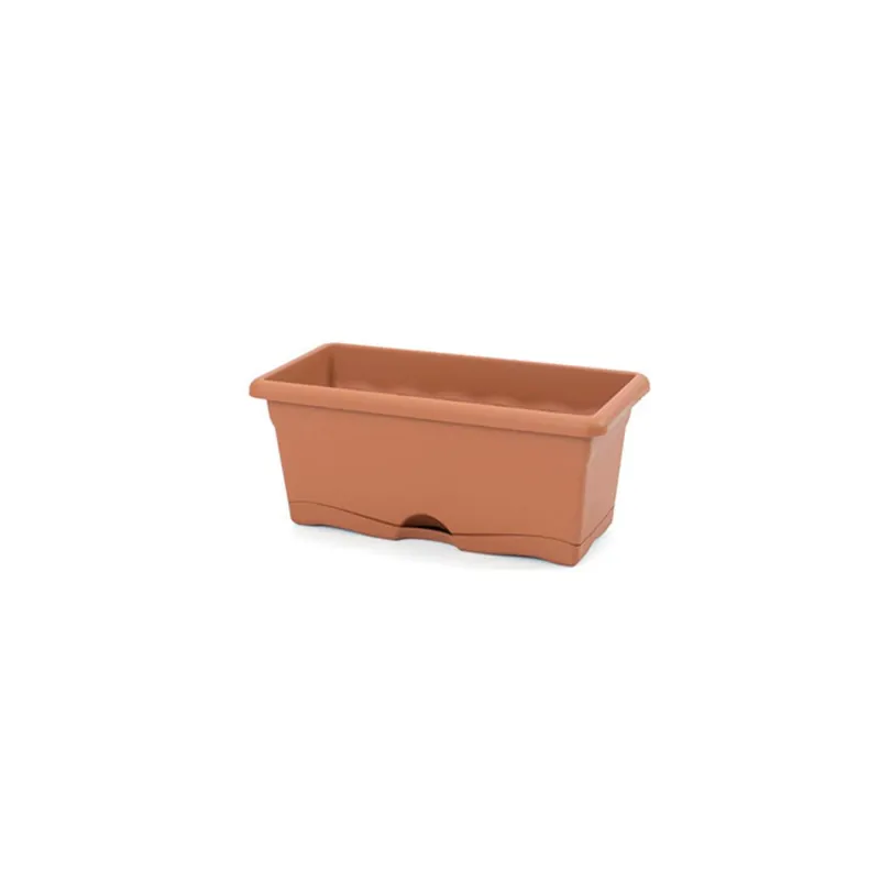 Ordenar Ahora Mismo Jardinera con plato integrado terra color terracota 40 x 20 x 17