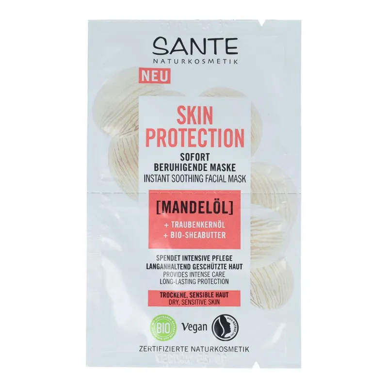 Profesional Mascarilla skin protection calmante aceite almendras & uva, Sante 2 x 4 ml