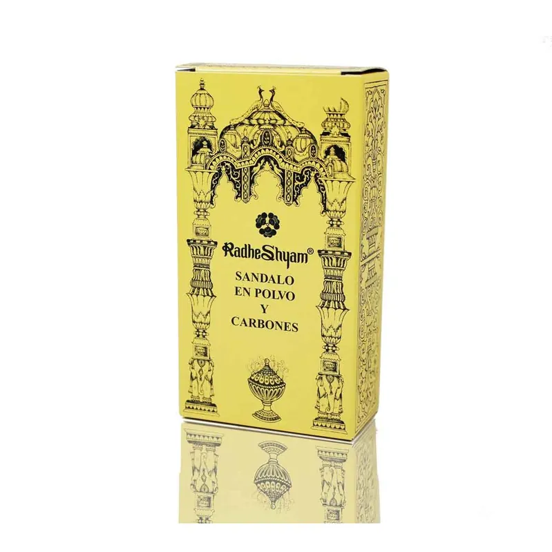Incienso Sandalo En Polvo Y Carbones Radhe 100 Gr Radhe Envío Inmediato