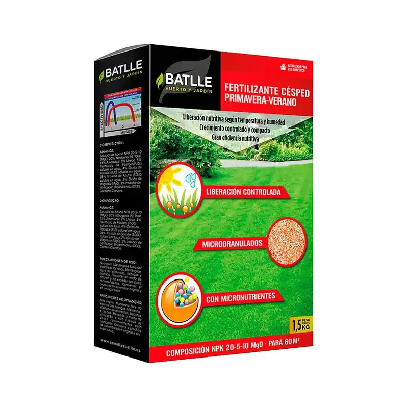 Fertilizante césped primavera-verano Batlle 1,5 Kg Ordena Ya
