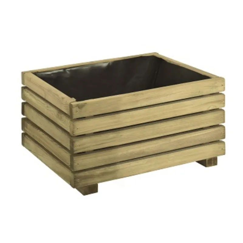 Jardinera de madera rectangular 40 cm Kub 17 L Artesanal