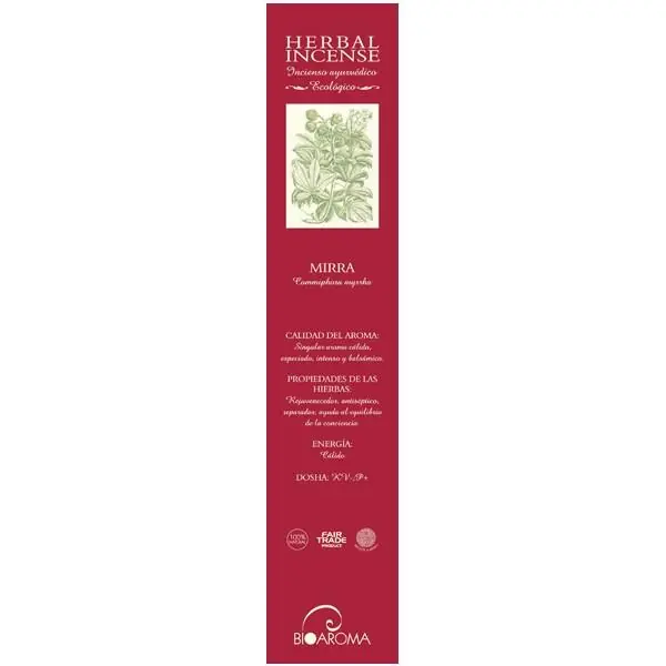 Incienso certificado BioAroma de Mirra 12 varillas Últimas Unidades