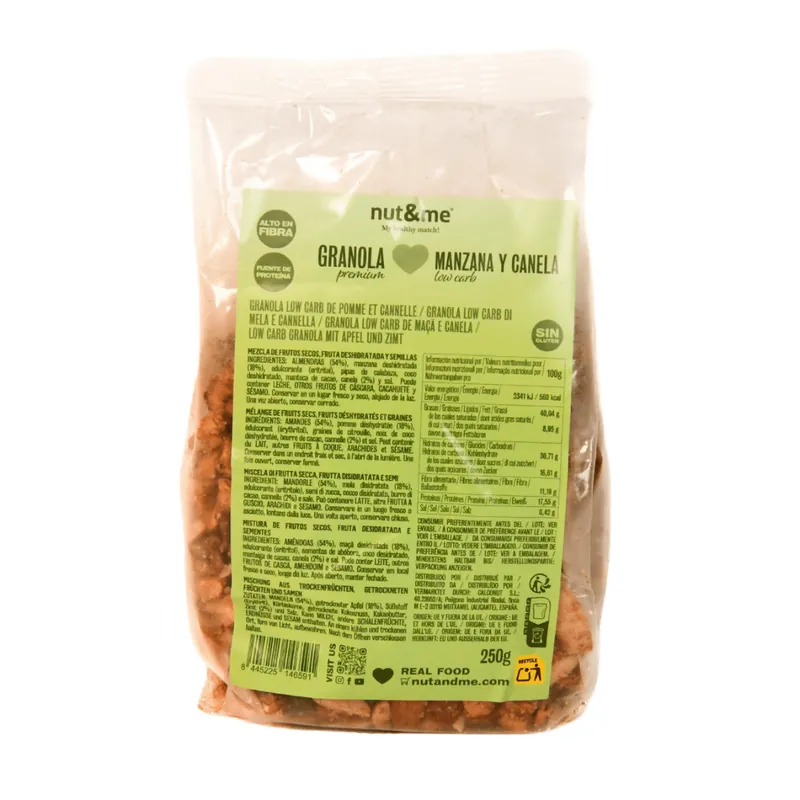 Artesanal Granola low carb de manzana y canela 250 g Nut&me