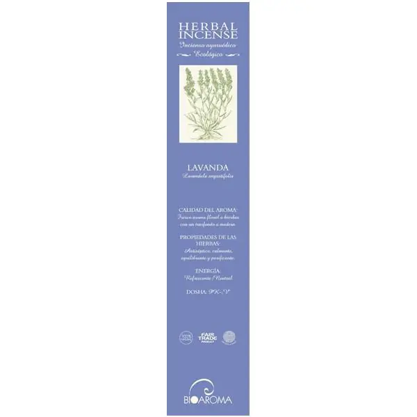 Stock Limitado Incienso ecológico Lavanda Bioaroma, 12 varillas