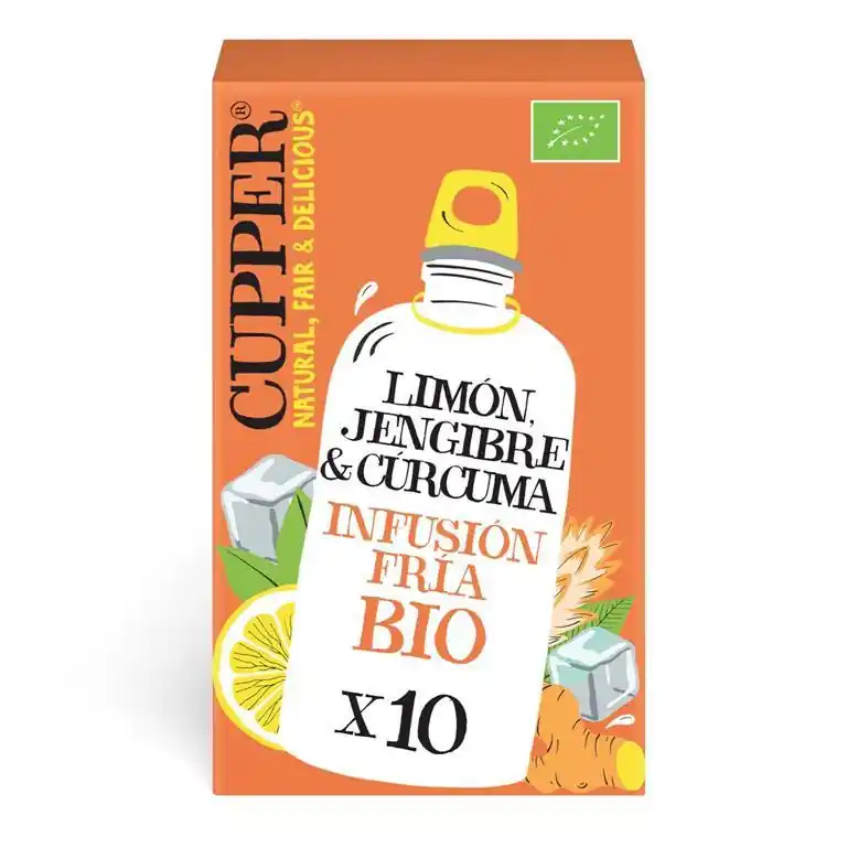 Venta Final Infusion Fria Con Limon, Jengibre Y Curcuma Bio Cupper 10 Bolsas