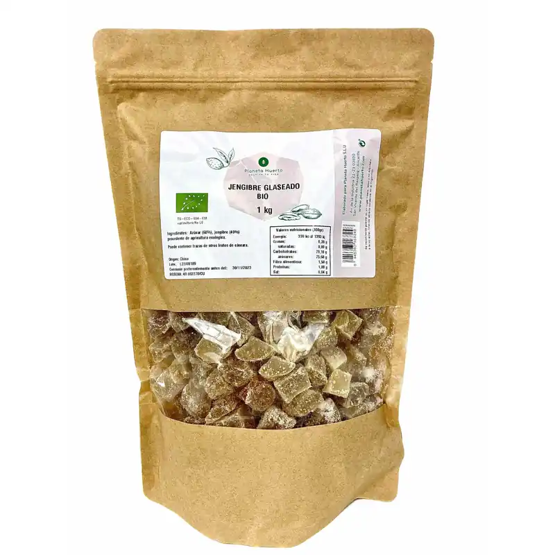 Jengibre cristalizado ECO Planeta Huerto 1 kg Liquidación