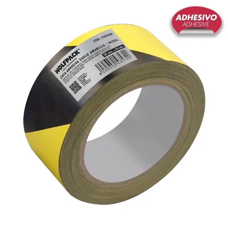 Solo Por Tiempo Limitado Cinta Señalizacion Adhesiva Suelo, Bicolor Amarilla Y Negra, 33 Mt X 50 Mm.