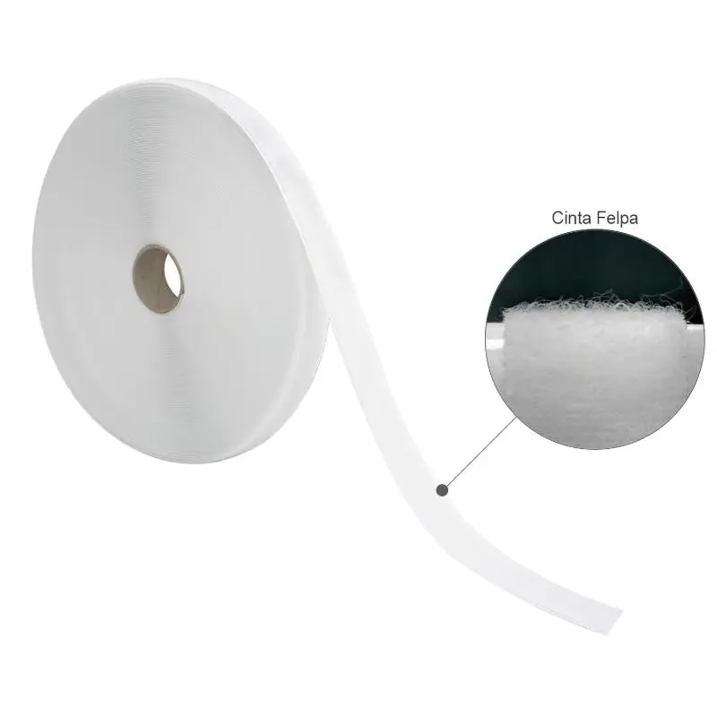 Promoción Cinta Velcro Felpa Con Adhesivo Blanco Rollo 25 Metros