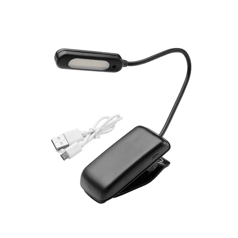 Moderno Linterna Led De Mesa / Lectura Bateria Recargable (1.000 Mah) 30 Lumenes Con Clip, 3 Tonos De Luz Y 3 Niveles De Luminosidad