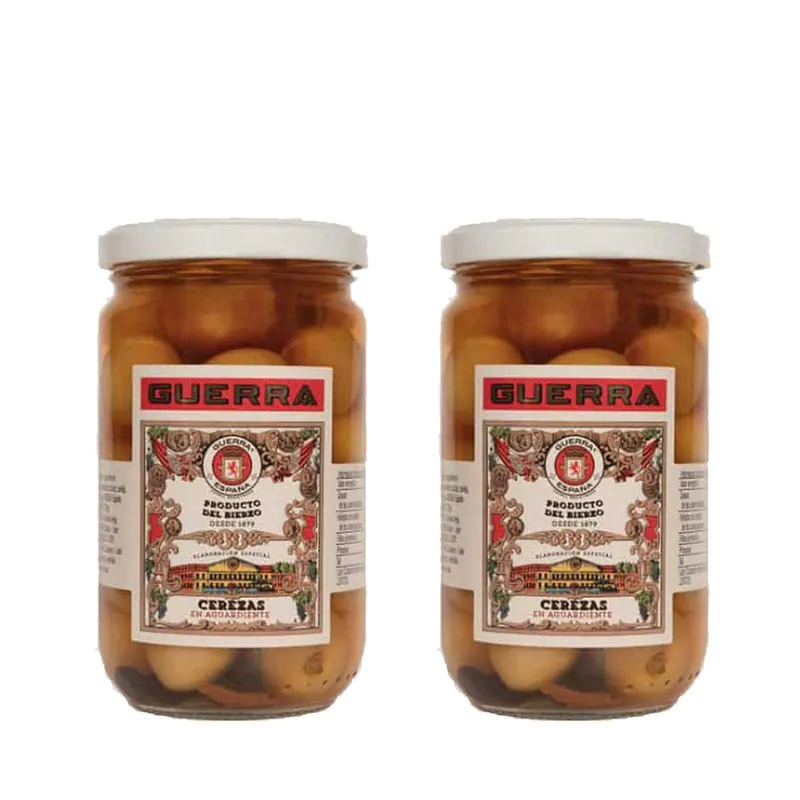 Cerezas Del Bierzo En Aguardiente. 2 Tarros De 310 Gr. Mejor Calidad