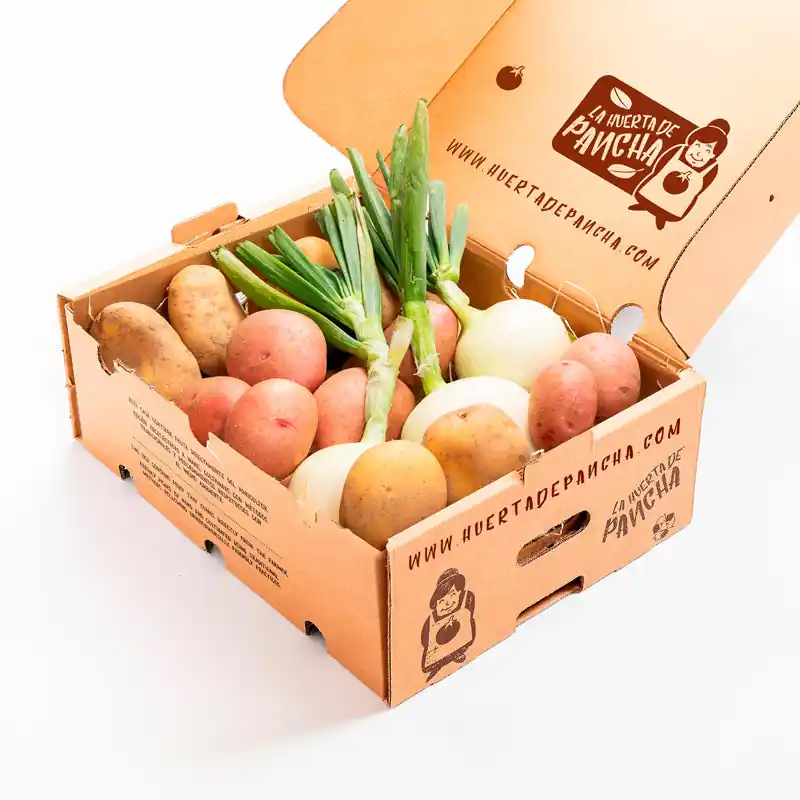 Garantía De Devolución De Dinero Cesta de Patatas y Cebollas 4 Kg directas desde el campo