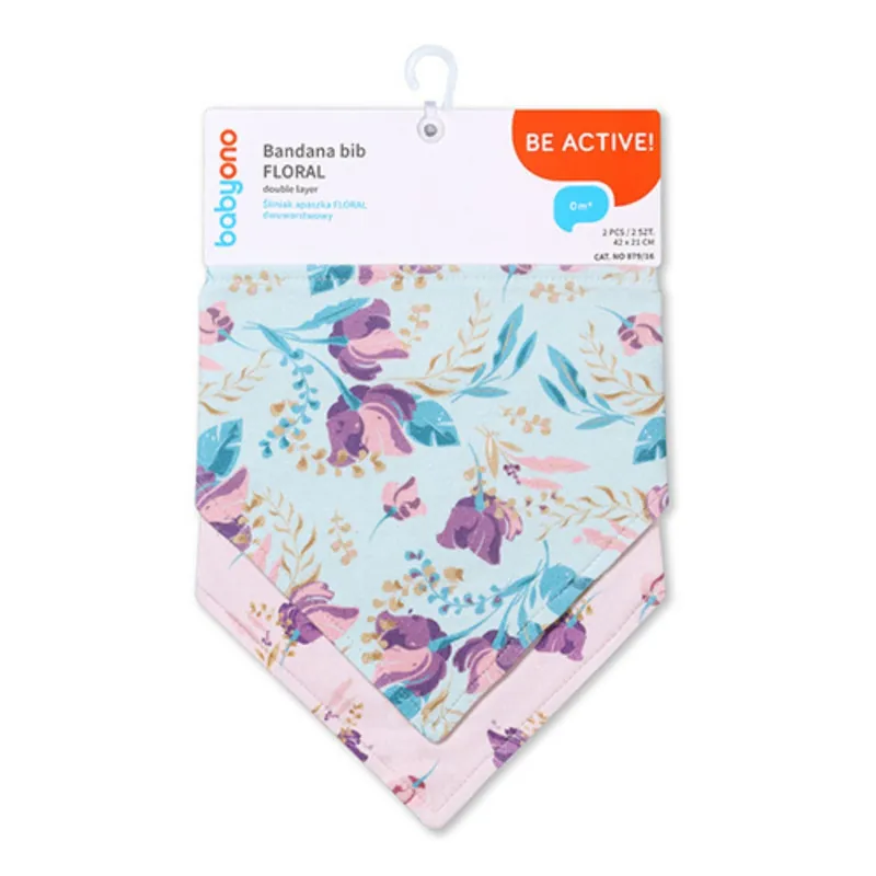Set De 2 Babero Bandana Floral Lujoso