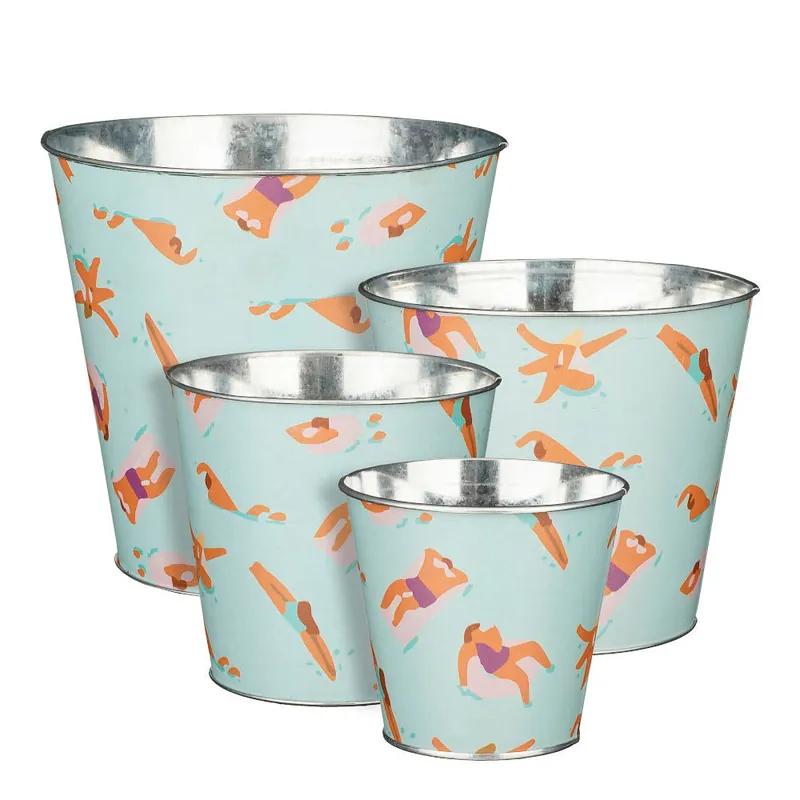 Premium Macetero Zinc Azul Piscina 13cm