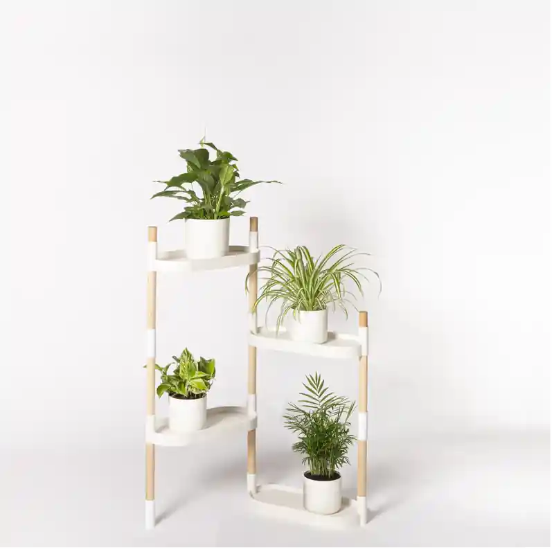 Soporte Para Macetas Modular I Personalizable Citysens; Color Blanco; 4 Bandejas Mayoreo