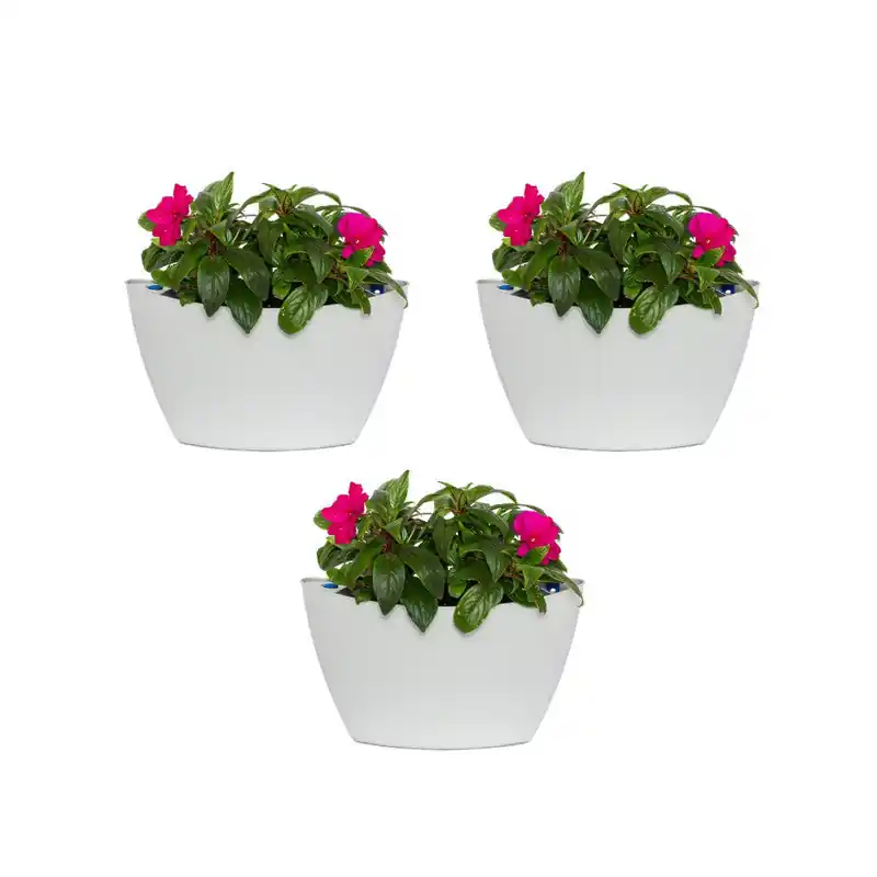 Jardín Vertical Modular Citysens Con Riego Manual De 3 Maceteros – Gris Claro, Polipropileno 100% Reciclado Auténtico