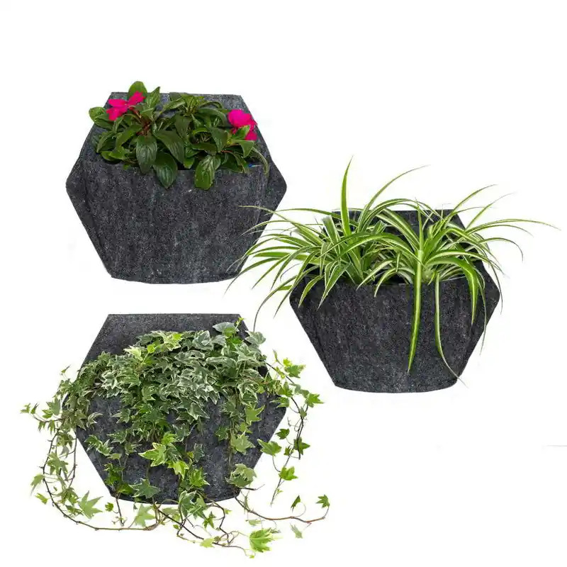 Jardín Vertical Modular Citysens Con Riego Manual De 3 Maceteros – Blanco Con Funda Téxtil Reciclada Exclusivo