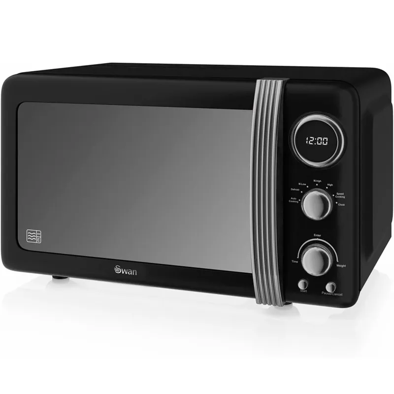 Retro Microondas Digital 20l, 5 Niveles De Potencia, Función Descongelación Temporizador 60 Min, Swan, Sm22030lbneu, Negro Oferta Flash
