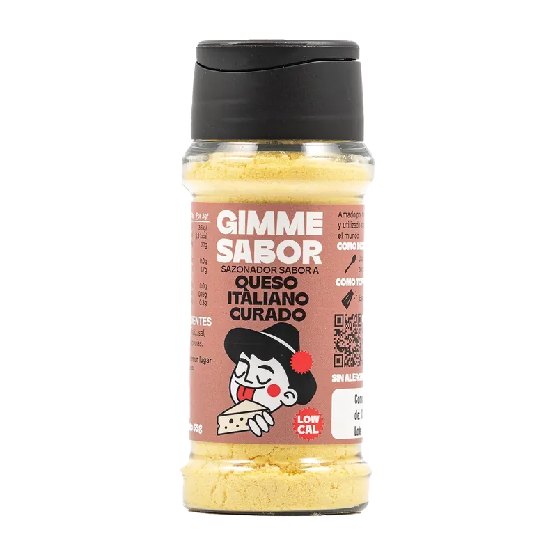 Compra Ahora Sazonador Vegetal Sabor A Queso Parmesano 55g | Sin Gluten, Sin Alérgenos | Gimme Sabor