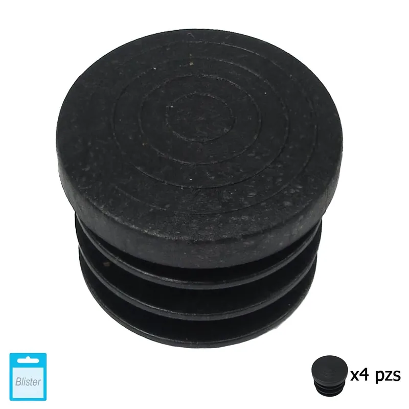 Contera Redonda Interior Negra 30mm. Blister 4 Piezas. Novedad