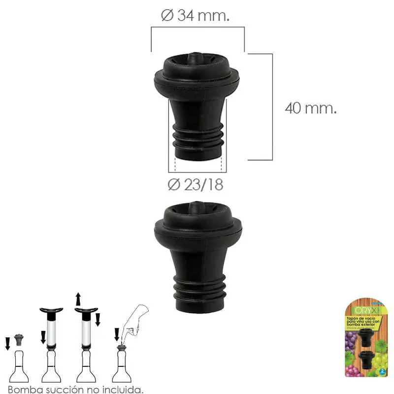 Novedad Tapon De Vacio Para Vino Uso Con Bomba Exterior