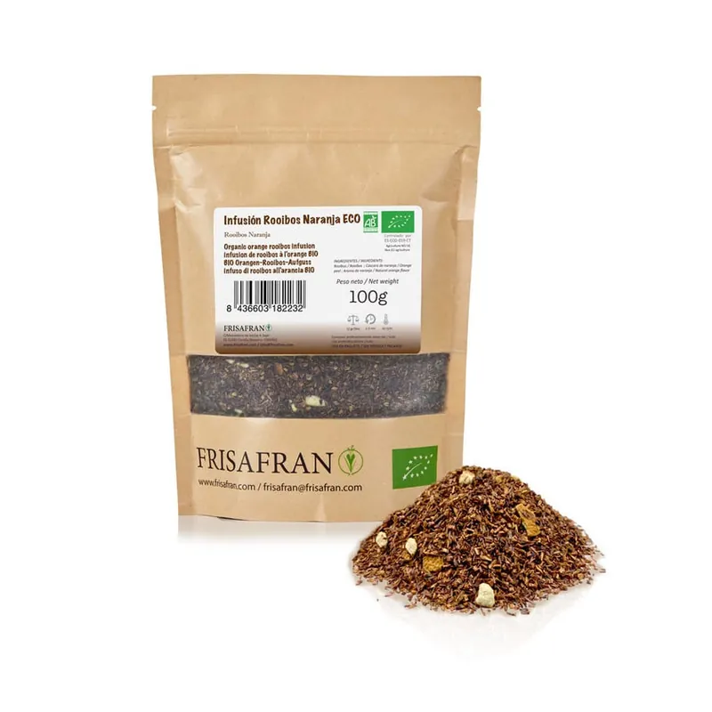Hecho A Mano Infusión De Rooibos Naranja Ecológica En Granel | Calidad | Frisafran