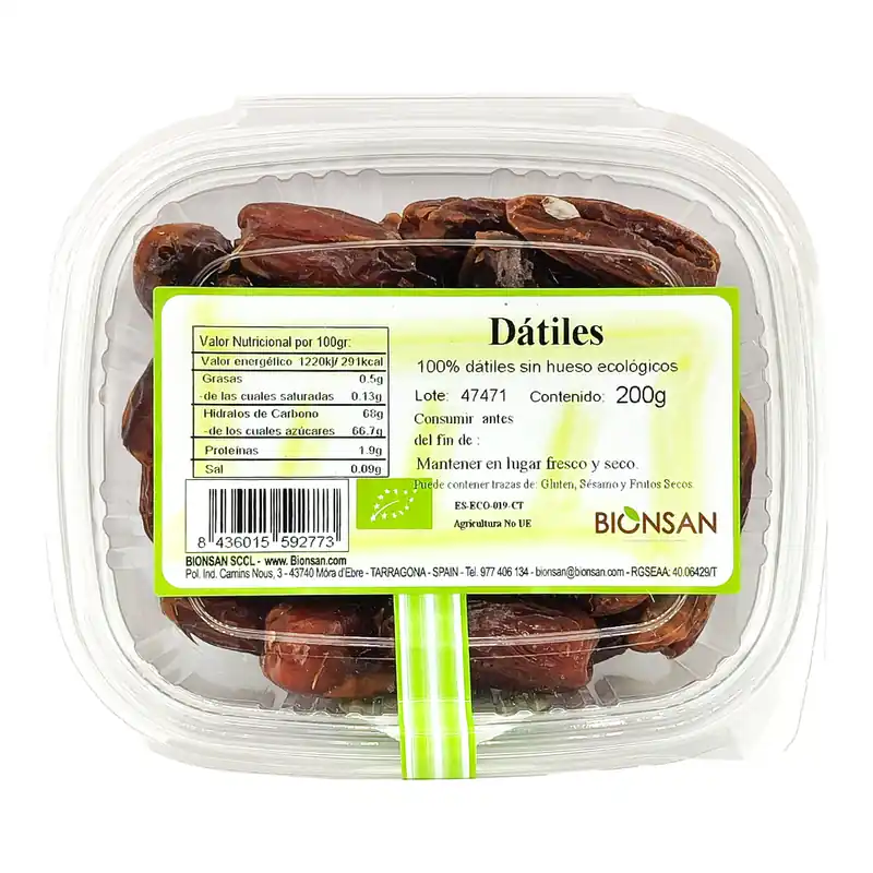 Dátiles Sin Hueso Ecológicos 200gr Precio Económico