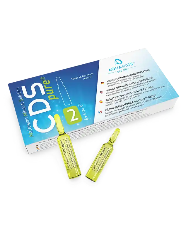 Aquarius Pro Life - Cdspure : Solución De Dióxido De Cloro 6x5ml En Ampollas De Vidrio Popular