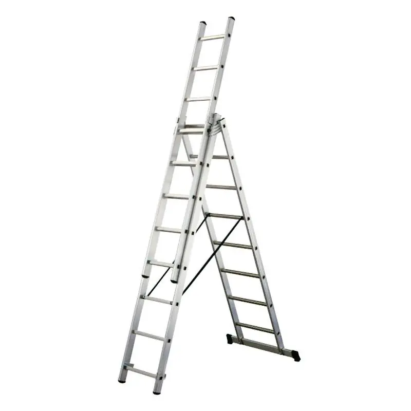 Nueva Colección Escalera Aluminio Industrial 14+14+14 3x4 Mt.