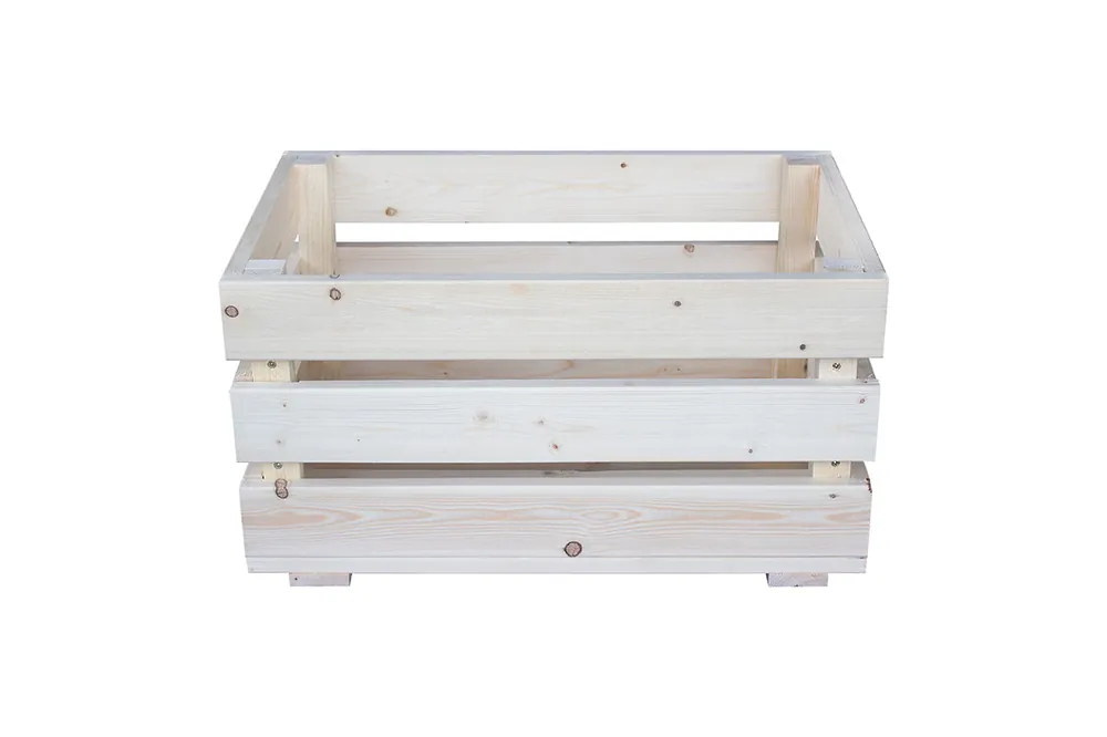 Solo Hoy Caja De Fruta Decorativa De Madera Natural De 49 X 30 X 26 Cm
