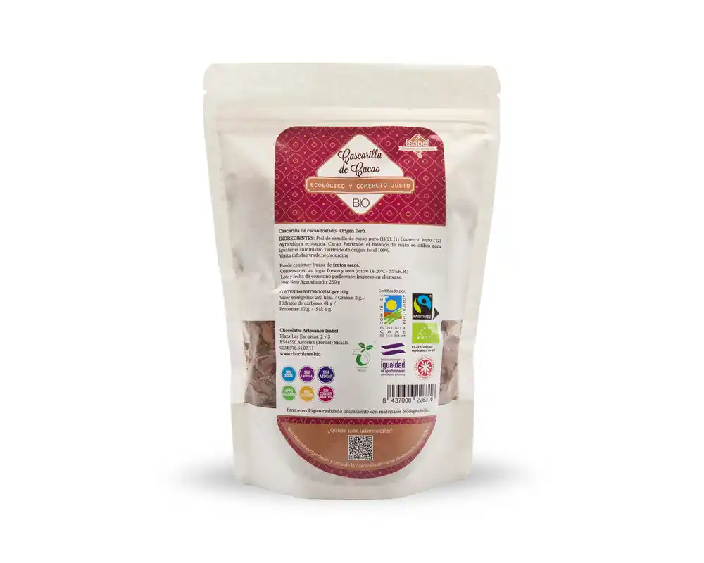 Cascarilla de cacao. Ecológica Y Fairtrade Precio Rebajado