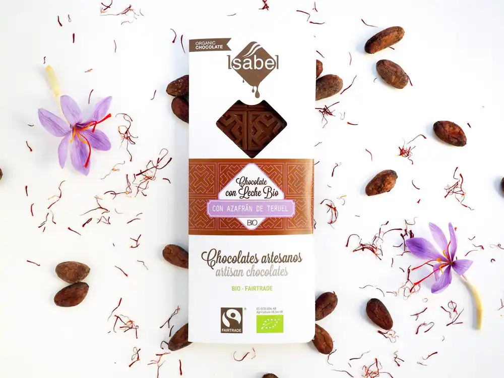 Tendencia Tableta Bio Chocolate De Leche Y Azafrán De Teruel.