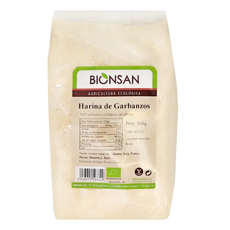Envío Inmediato Harina De Garbanzos Ecológica De Proximidad 500gr