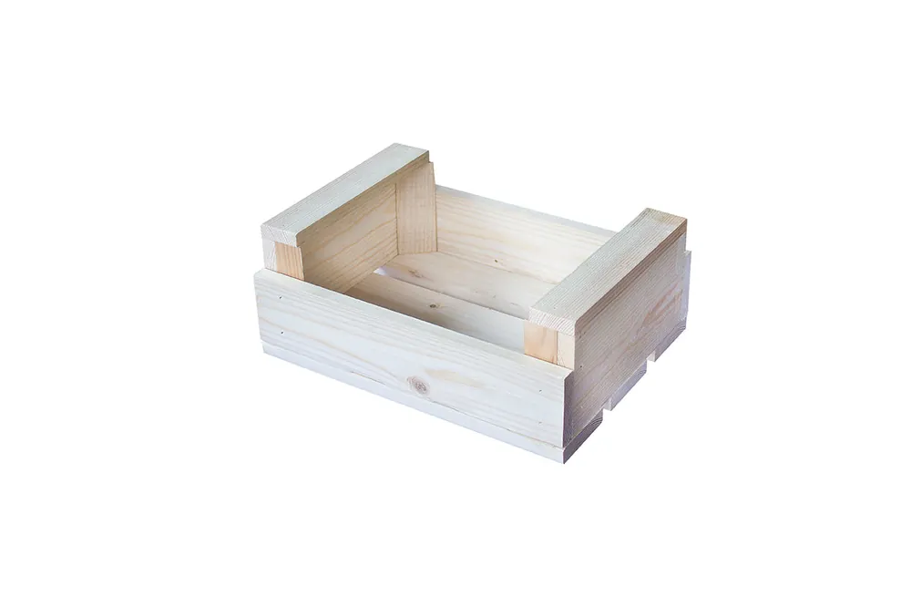 Nueva Colección Caja De Fruta Decorativa De Madera Natural De 29 X 21 X 12 Cm