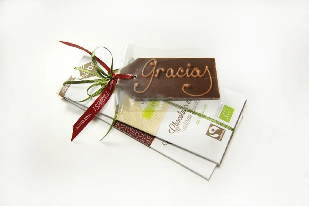 Exclusivo Pack Regalo 2 Tabletas de chocolate BIO y tarjeta de chocolate Gracias
