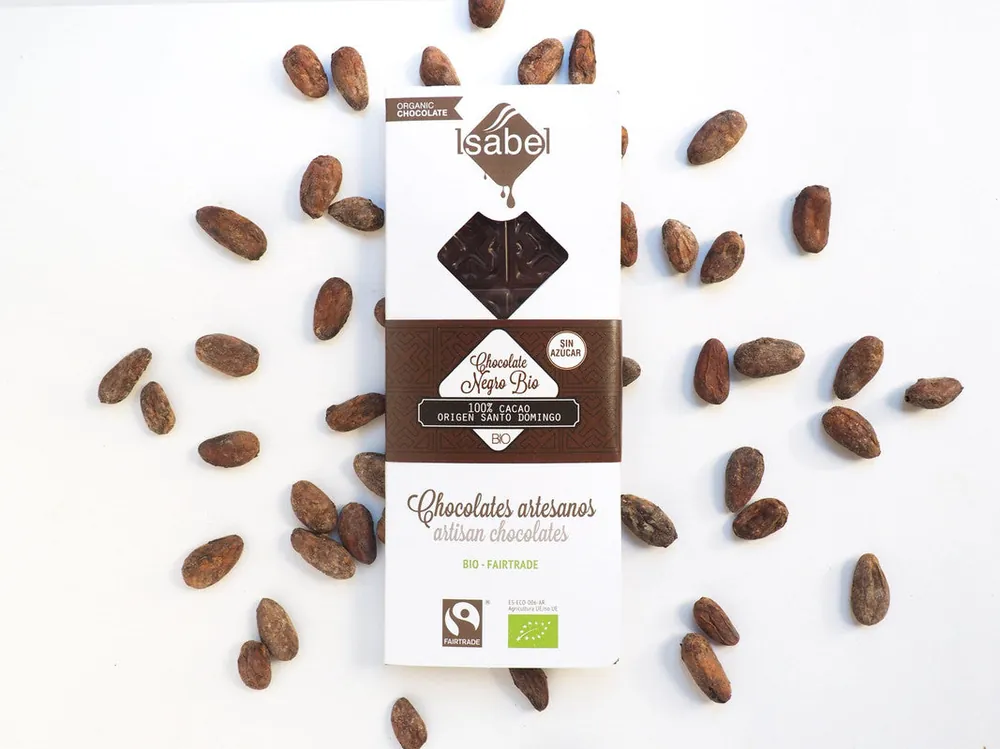 Oferta Flash Tableta Bio chocolate negro 100% cacao – Origen santo domingo. sin azúcar