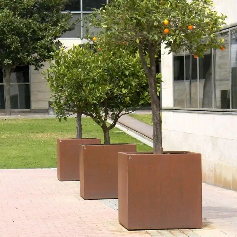 Jardinera acero corten Cubo Última Versión