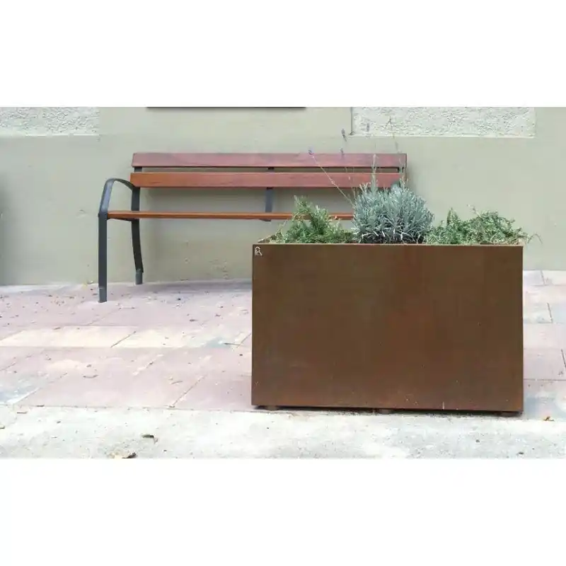 Jardinera de acero corten 100x40x60h Lujoso