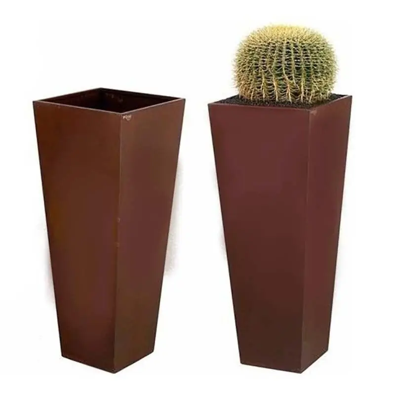 Novedad Jardinera acero corten piramide alto 40X40X100