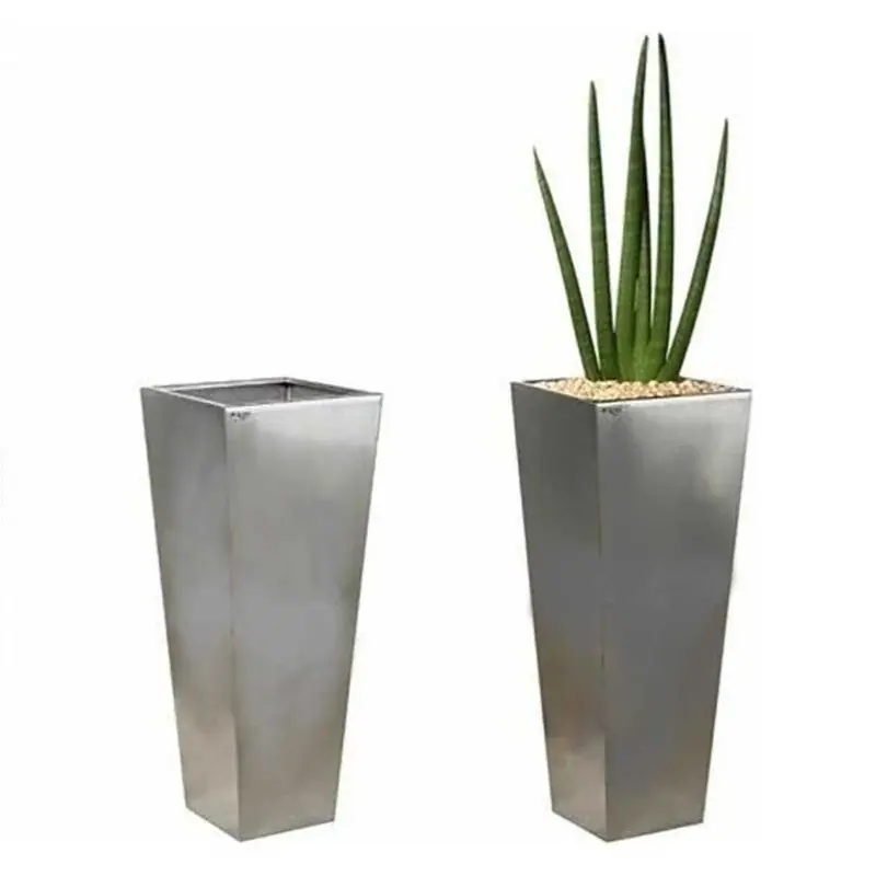 Oferta De Temporada Jardinera acero inoxidable Cuadrado piramide alto 40x40x100
