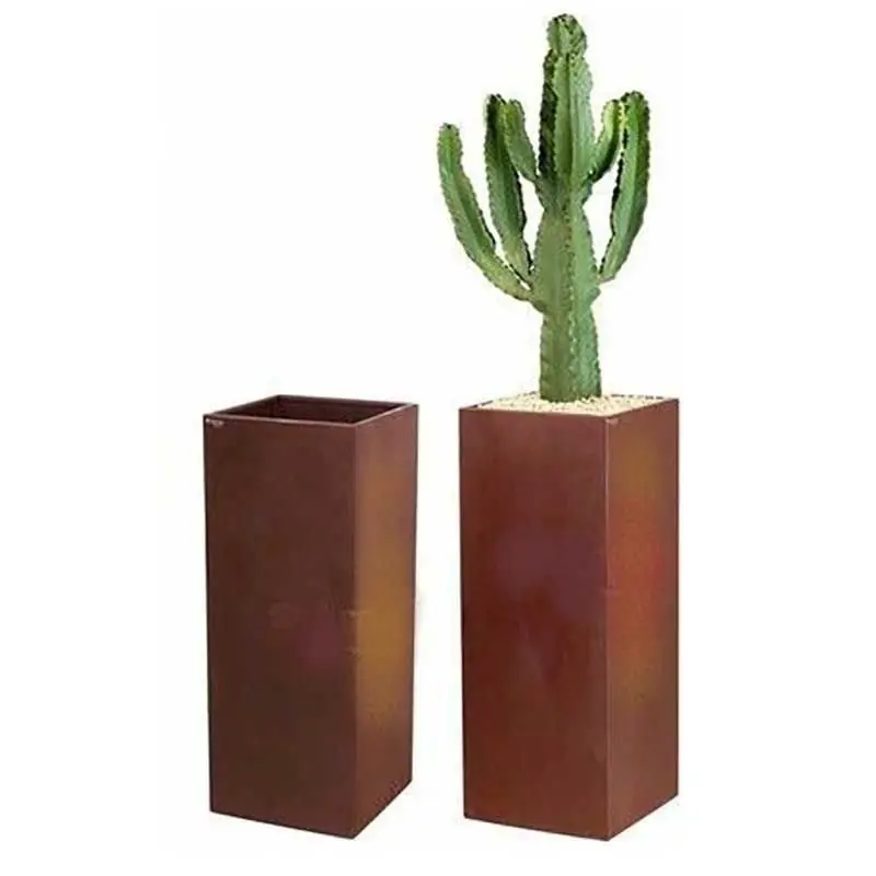 Favorito De Clientes Jardinera acero corten cuadrado 40x40x100