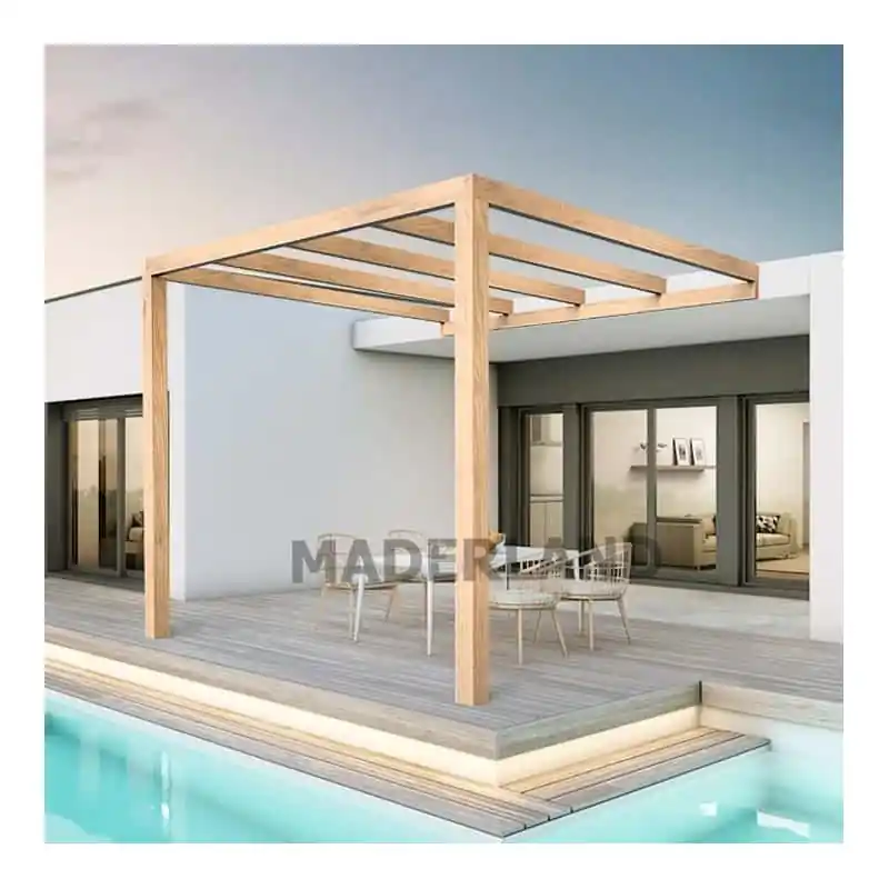 Pérgola laminada adosada modelo Burgos Última Versión