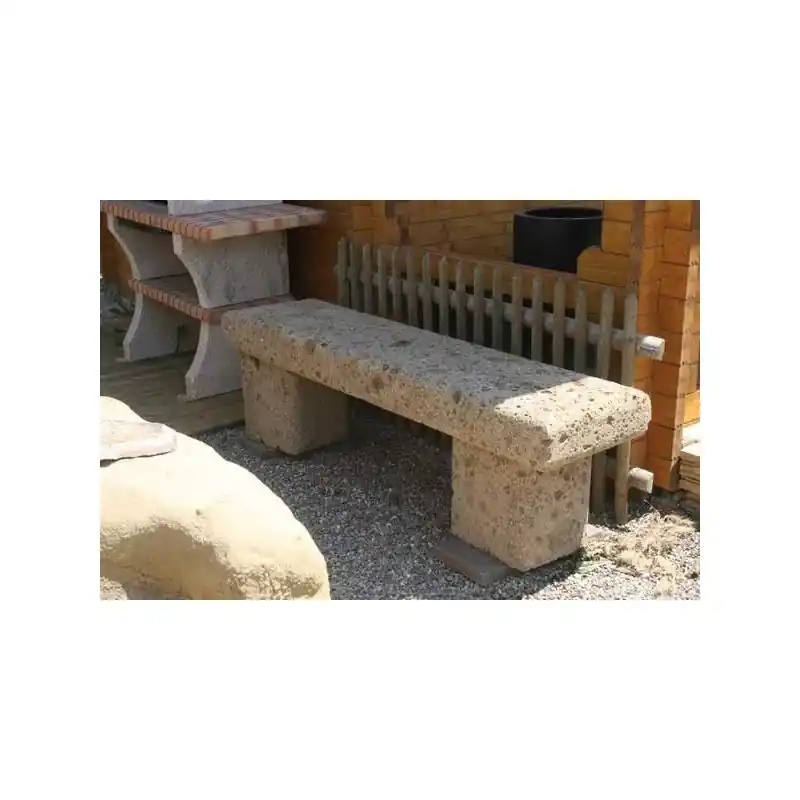 Banco piedra volcanica 180x45 Económico